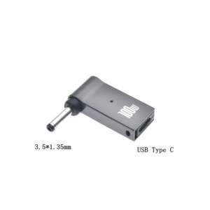 Переходник с  Type-C на 3.5 - 1.35мм (100w)