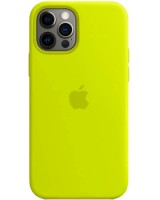 Чехол силиконовый  для iPhone 12/ 12 Pro (желтый неон)
