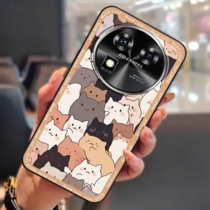 Чехол с принтом для Oukitel C37 (котики)