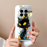 Чехол с принтом для Realme 13 Pro / 13 Pro Plus (чёрный кот)