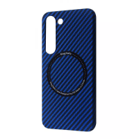 Чехол WAVE Carbon Case with Magnetic Ring Samsung Galaxy S23 Plus (синий)