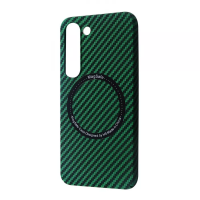 Чехол WAVE Carbon Case with Magnetic Ring Samsung Galaxy S23 Plus (зелёный)