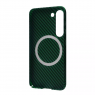 Чехол WAVE Carbon Case with Magnetic Ring Samsung Galaxy S23 Plus (зелёный)