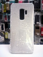Чехол силиконовый с блестками для Samsung Galaxy S9 plus, серебро