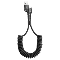 Кабель Baseus Fish-eye Spring Data Cable USB For Type-C 2A 1M Черный