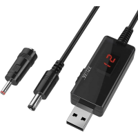 Кабель для роутера USB-DC с переключателем 9V-12V 5.5-2.1 + 3.5-1.35мм