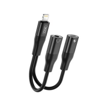 Переходник XO NB181B Lightning to Lightning + AUX 3.5mm Чёрный