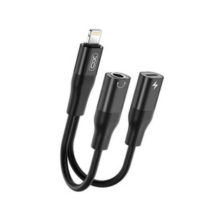 Переходник XO NB181B Lightning to Lightning + AUX 3.5mm Чёрный