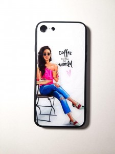 Чехол Glass Case для iPhone 7/8, Girl