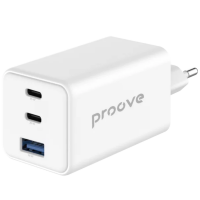 Cетевое зарядное устройство Proove Pocket GaN 65W (2 Type-C + USB) (Белый)