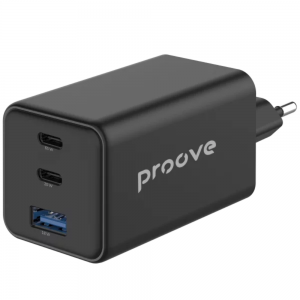 Cетевое зарядное устройство Proove Pocket GaN 65W (2 Type-C + USB) (Черный)