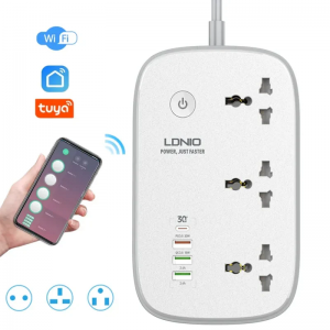 Сетевой Удлинитель LDNIO SCW3451 3 ports / PD / 3USB / 1 QC 3.0 / 1 Type-C / WiFi