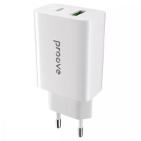 Cетевое зарядное устройство Proove Rapid 20W (Type-C + USB) (белый)