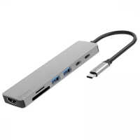 Type-C-Хаб Proove Iron Link 7 in 1 (2*Type-C + 2*USB3.0 + HDMI + SD/TF)