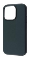 Чехол WAVE Premium Leather Edition Case with MagSafe iPhone 15 Pro (тёмно зелёный)