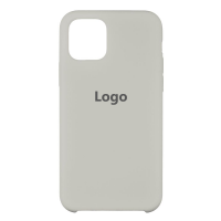 Чехол Silicone Logo для iPhone 11 Pro max (светло серый)